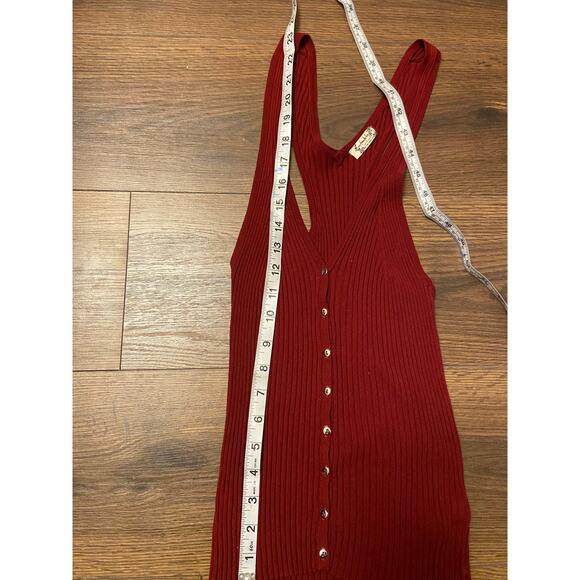 EUC Free People Vest Dressed Cami red burgundy sz: M - Picture 5 of 7